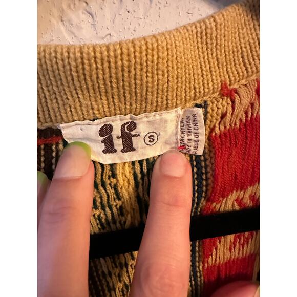 IF Boho Tribal Tie Waist Cardigan - Size Small - Picture 2 of 2